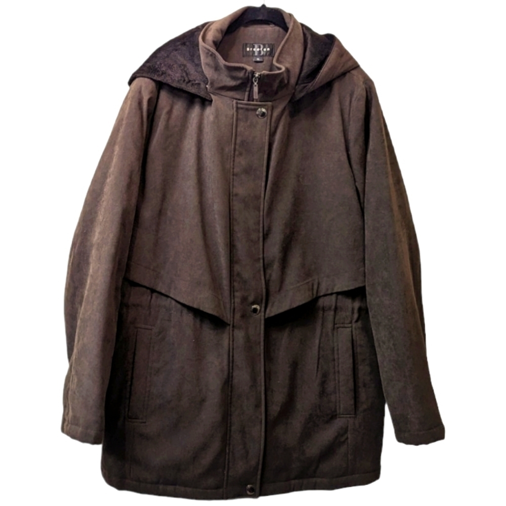Braetan Chocolate Brown Hooded Women's Cold/Wet Weather Parka (XL)